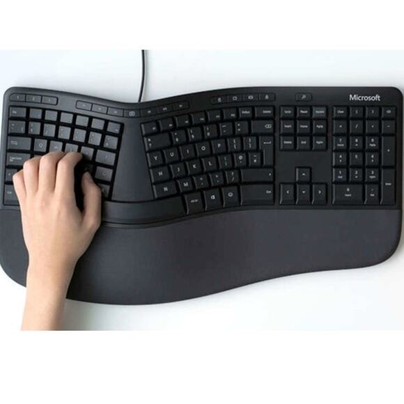 Microsoft Wired Ergonomic Keyboard Black LXM-00001 Model 1878 - Picture 1 of 6